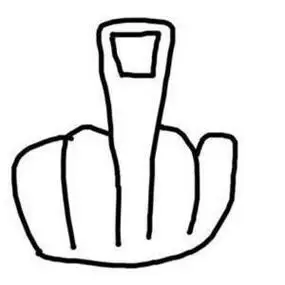 鄙视竖中指动简笔画漫