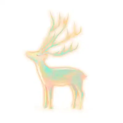 神鹿中国风祥云中国风复古风格png素材橙色手绘卡通鹿梅花鹿动物元素