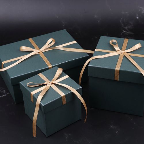 墨绿色礼品盒圣诞节高端礼盒方形包装盒子高颜值堆头礼盒装马克杯