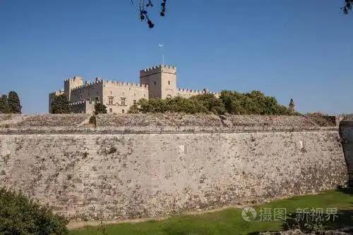 防御堡垒的 joannites.历史城堡在爱琴海和地中海的海岸