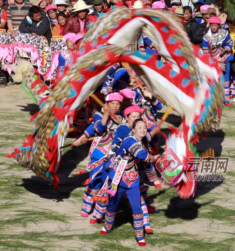 多彩民俗迎新春丨云南峨山龙腾鼓跃开新街