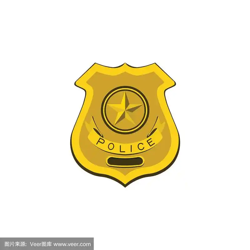 彩色图像警徽警察