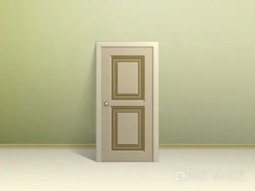 靠近墙的米色镶板的门插画-正版商用图片1kuyt1-摄图新视界