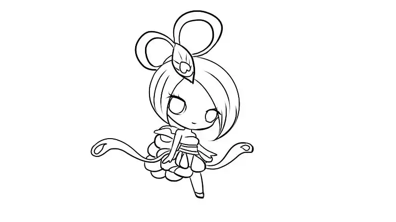 7个叶罗丽仙子蓝孔雀简笔画