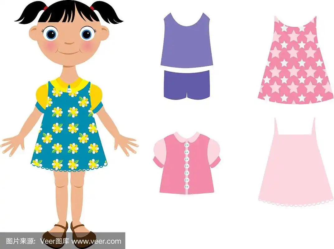 穿衣服的小女孩