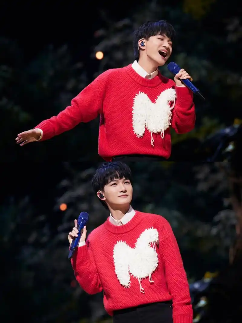 kroche明星同款92|时光音乐人周深兔兔毛衣 感谢 上身 kroche 22aw