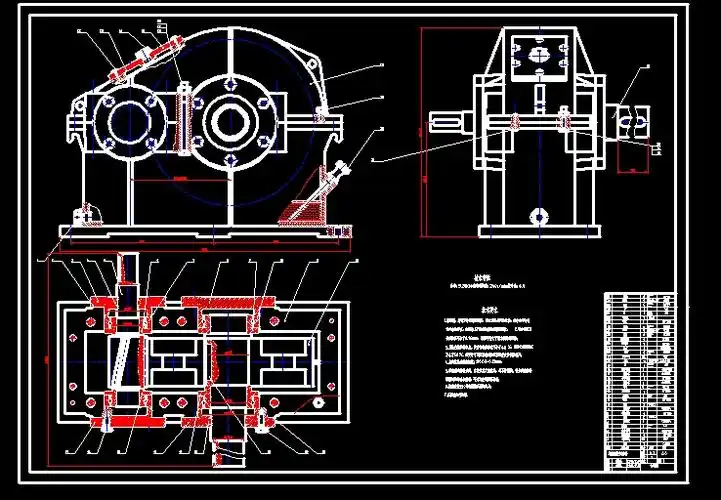 单级斜齿轮减速器装配图