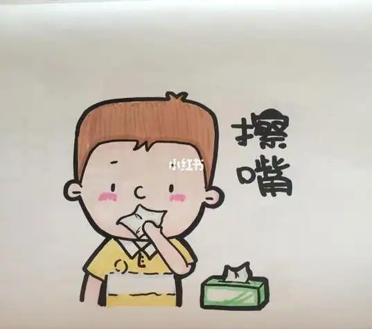 幼儿园饭后擦嘴简笔画