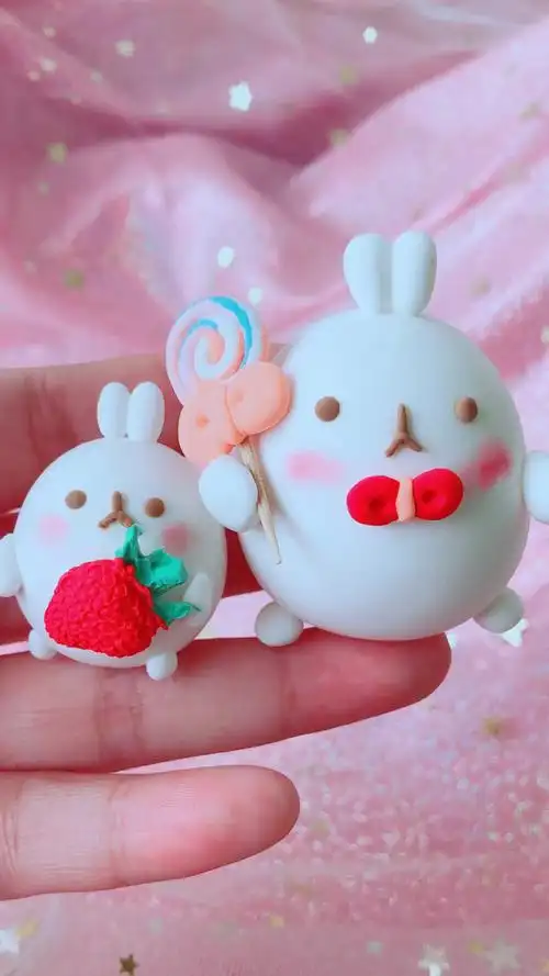 #最爱之城#黏土做的萌萌的土豆兔,超级简单哦.