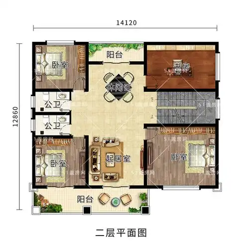 14x12米农村三层独栋自建别墅设计图,外观气派,户型舒适 - 盖房知识