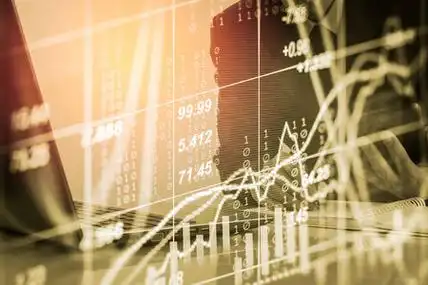 商人在数字股市金融背景.数字照片