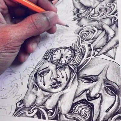 西海岸纹身 西海岸纹身手稿 西海岸手稿 西海岸匪帮纹身 匪帮纹身手稿