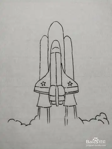 火箭背包飞行器简笔画