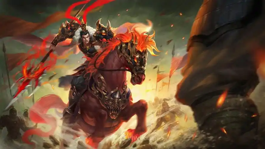 古代项羽武将骑马战驹战场绘画图片