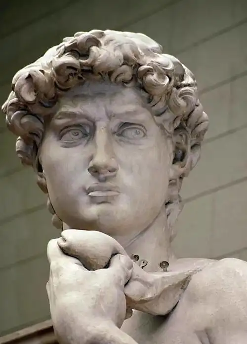 文艺复兴就是人类在寻求信仰,寻求上帝,代表作就是大卫像,他就是上帝