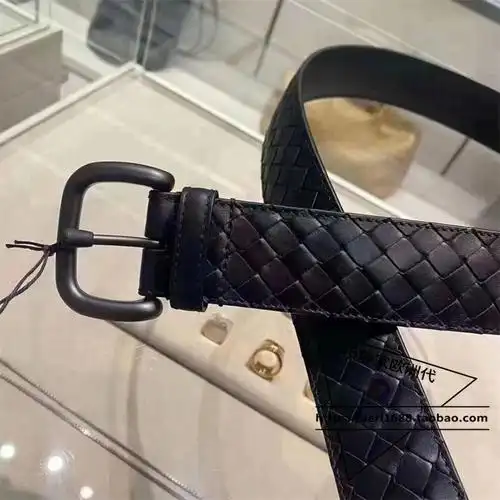 正品bv皮带牛皮经典编织休闲商务葆蝶家男女款磨砂针扣4.0cm腰带