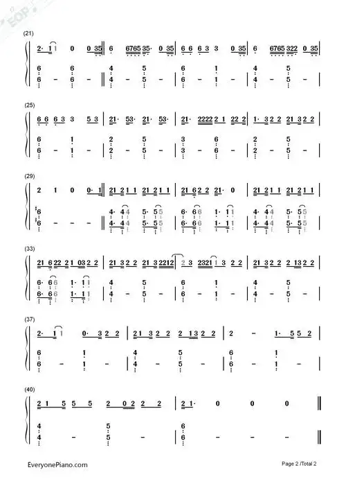 young and beautiful-了不起的盖茨比 ost-lana del rey双手简谱预览2