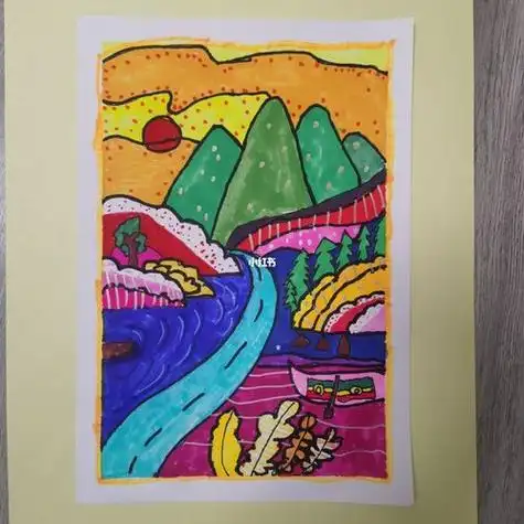 美术风景画美术风景画简单漂亮