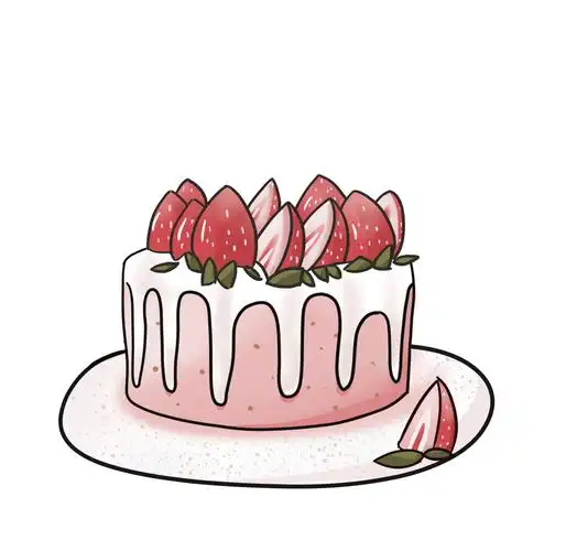 手绘草莓奶油蛋糕