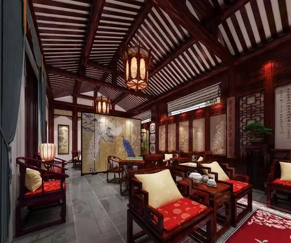 四合院中式风格休闲区