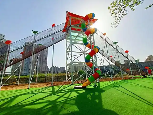景区推荐无动力游乐园设备创意组合滑梯设施