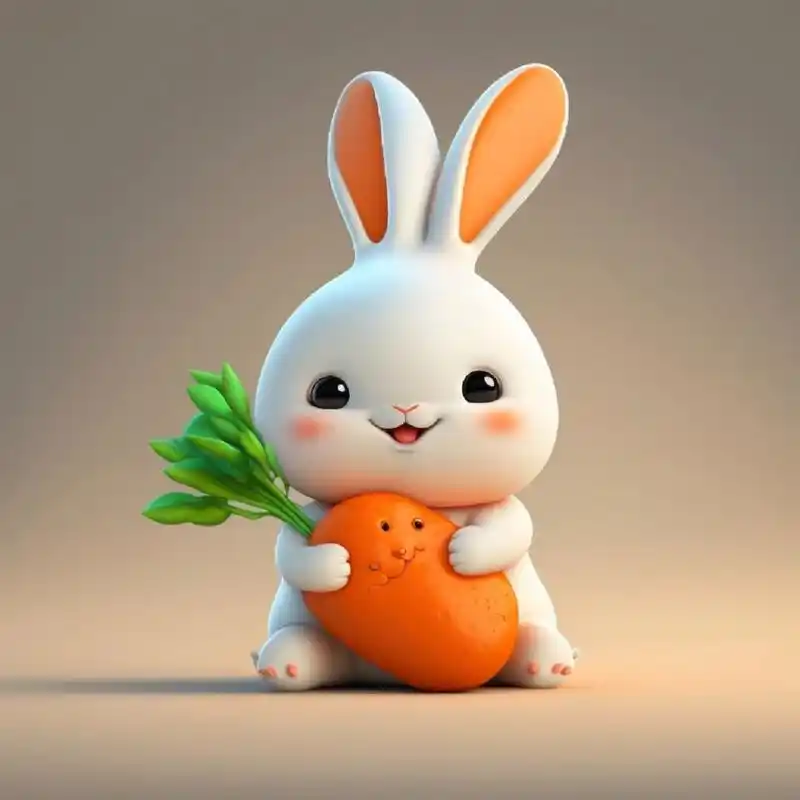 爱吃胡萝卜的小胖兔   #可爱