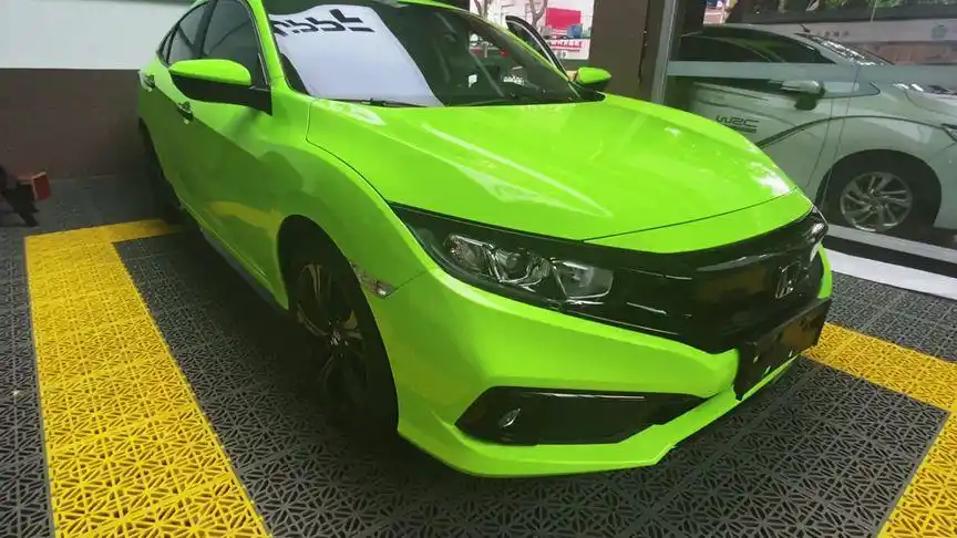 本田思域-水晶苹果绿,全梅州最专业的贴膜地方.#中威车饰