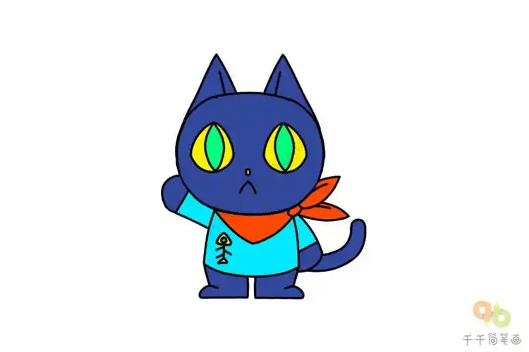 蓝猫简笔画