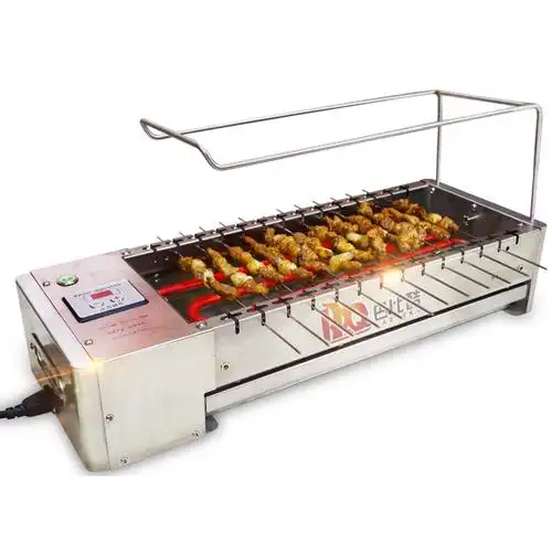 家用无烟丰茂不锈钢电烤串炉全自动旋转烤串机 烧烤炉