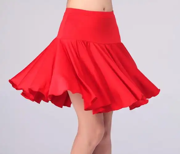 夏季新款拉丁舞裙广场舞裙短裙半身裙恰恰百褶牛奶丝舞蹈裙防走光_双