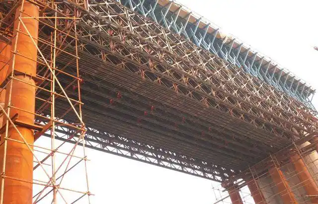 柱式支架 钢管贝雷梁柱式支架结构  钢管贝雷梁柱式支架由①钢管立柱