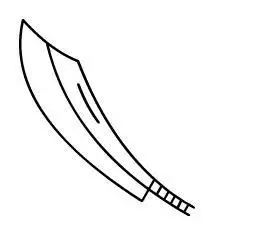 大刀的画法步骤简笔画绘画教程