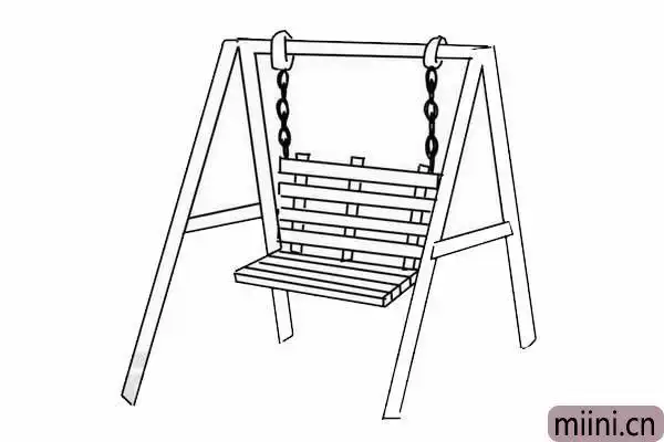 秋千简笔画的分步骤画法