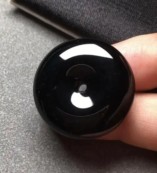 禧凤楼缅甸老坑a货翡翠玉石挂件冰种绿墨翠平安扣翡翠吊坠男