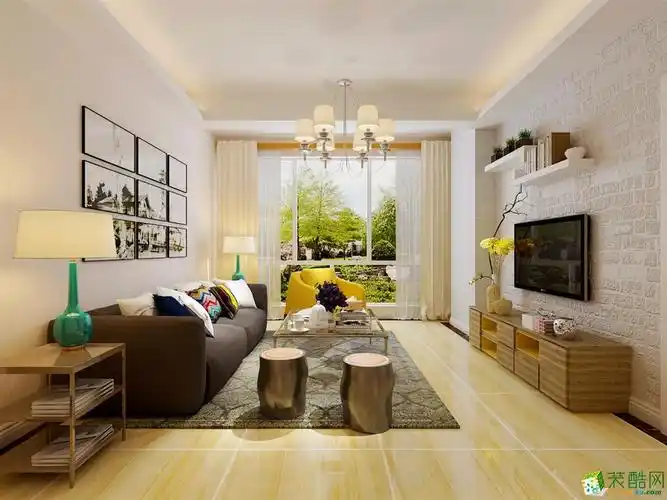 青岛95平米现代简约风格三居室装修_现代三室两厅一卫_装酷网装修效果