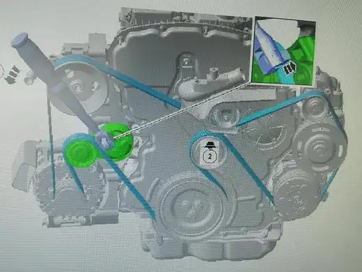 江铃域虎4d4发动机皮带绕法图