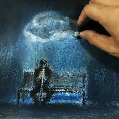 oy色粉画孤独患者2