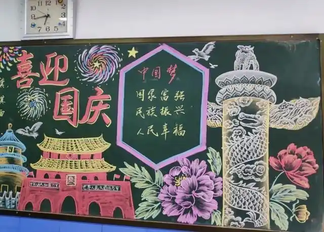 关于国庆节的黑板报(黑板报里的爱国情和梦想)