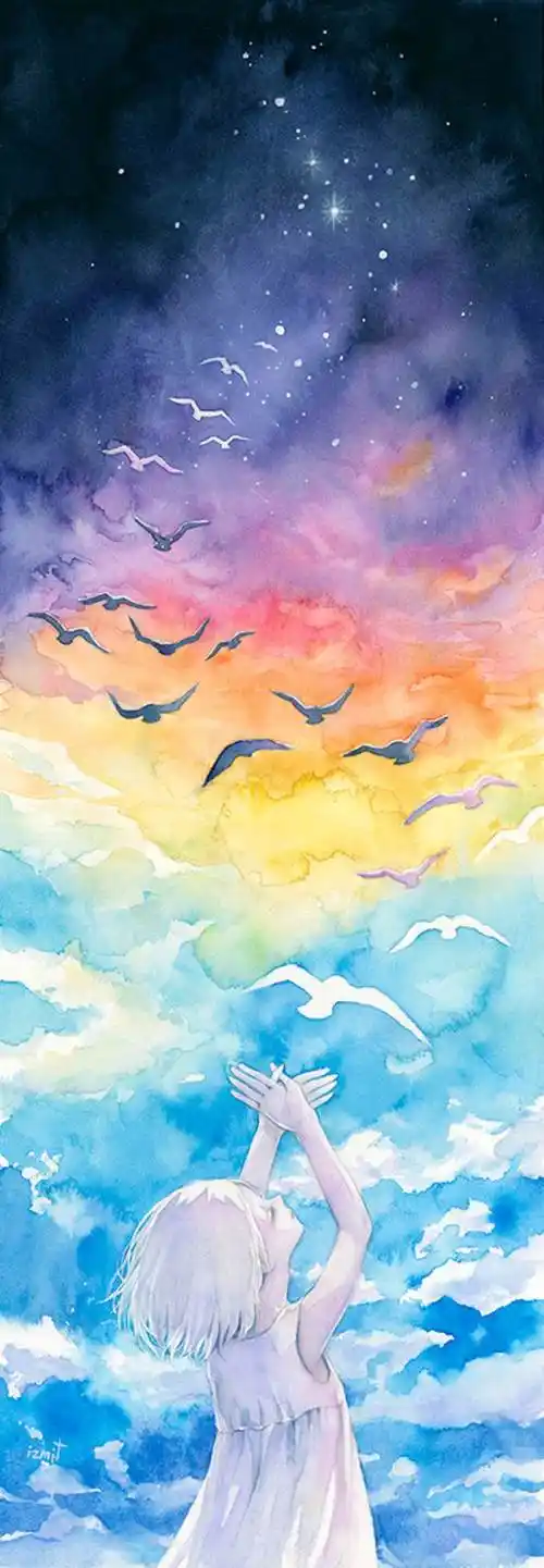 渐变天空水粉画渐变天空水粉画步骤