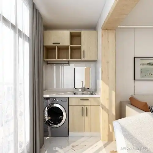 89㎡清新日式原木风住宅阳台日式阳台设计图片赏析