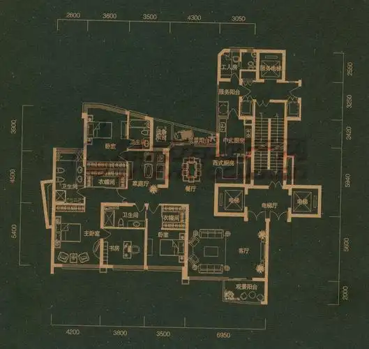 东方润园东方润园3#标准层d2 267平方米_东方润园户型图-杭州搜狐焦点