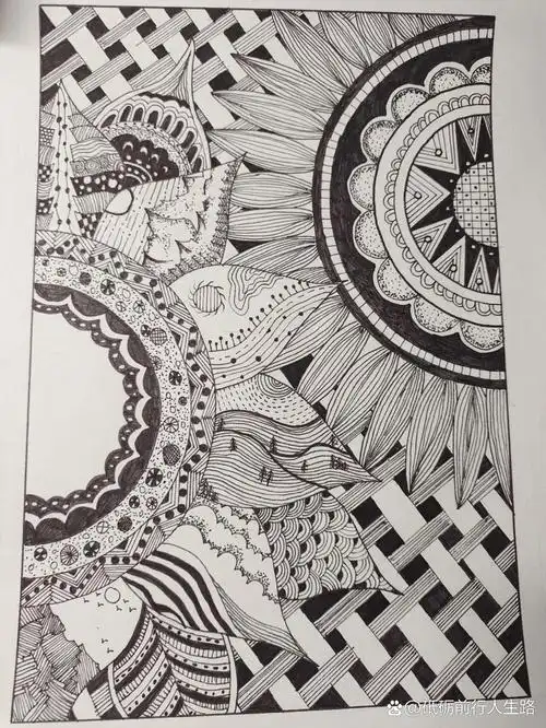 黑白画|黑白装饰画花卉简简单单