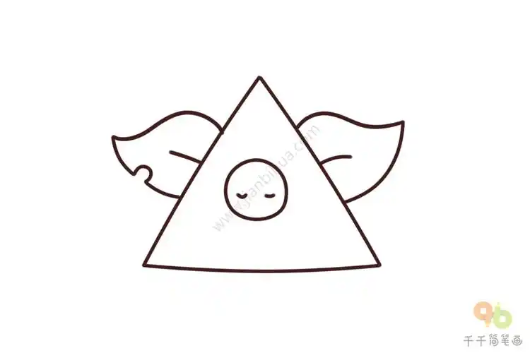 几何图形画动物三角形画出小猪简笔画