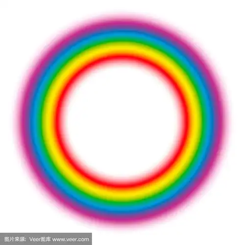 照亮彩虹梯度光环.微妙的身体循环.矢量插图上的白色背景.