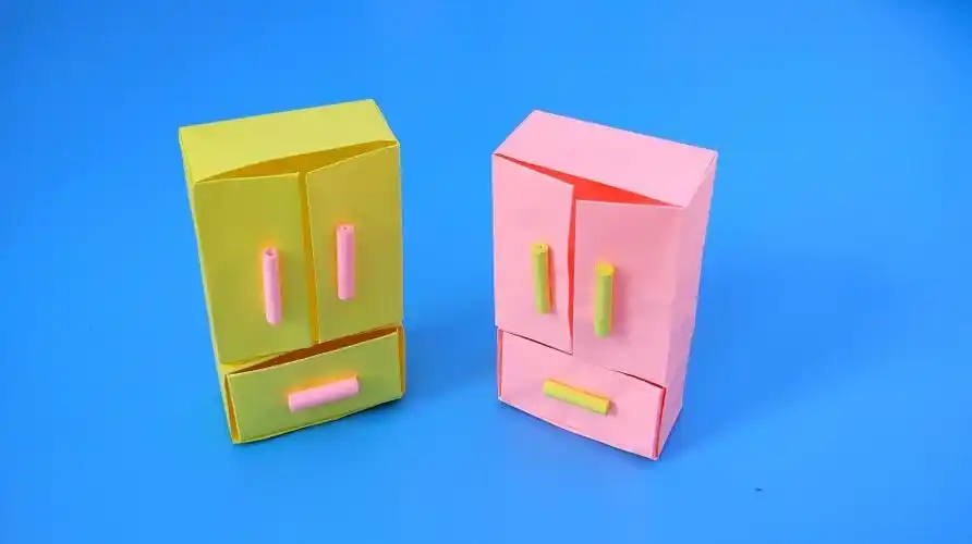 教你用纸折一个漂亮的家具衣柜好玩益智有趣手工折纸视频教程