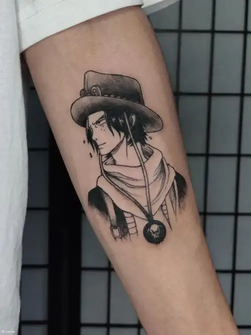 火拳艾斯_纹身图案手稿图片_闪电威的纹身作品集