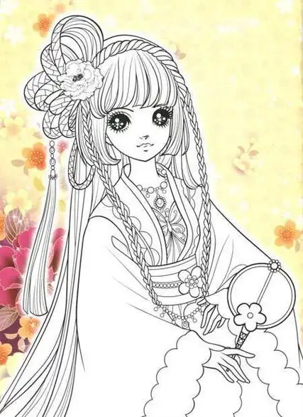 公主简笔画漂亮可爱美少女彩色