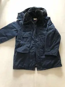 海军二手藏青作训大衣正品九成新超级保暖加厚大衣中长棉袄