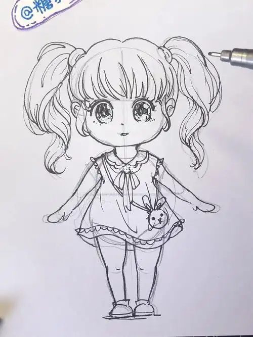 手绘   #绘画教程   #动漫   #q版   #简笔画教程   #零基础学画画