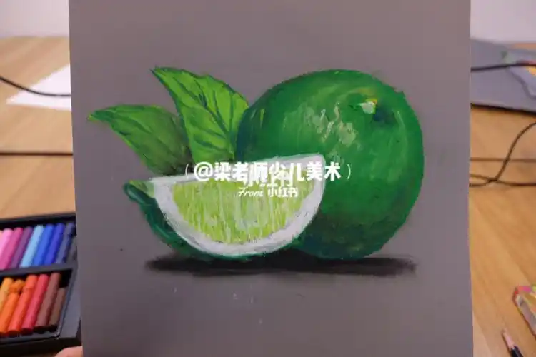 重彩油画棒青橙